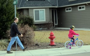 My daughter Alexis and I out for an evening stroll/bike ride.